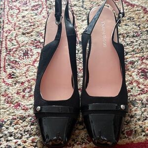 Taryn Rose Black Patent Slingback Heels
